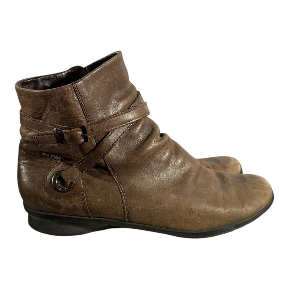 Mephisto Cool Airwomen's Us 7 Brown Belted Leather Ankle Boots Booties